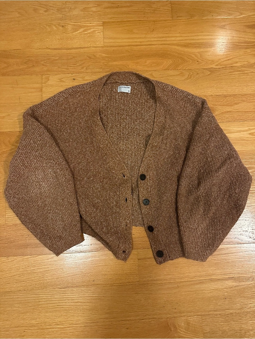 Frank and oak women’s L brown cardigan